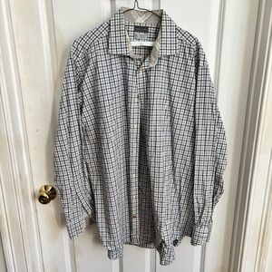 Thomas Dean | Men's Checkered Long Sleeve Button Down Shirt | Size XXL